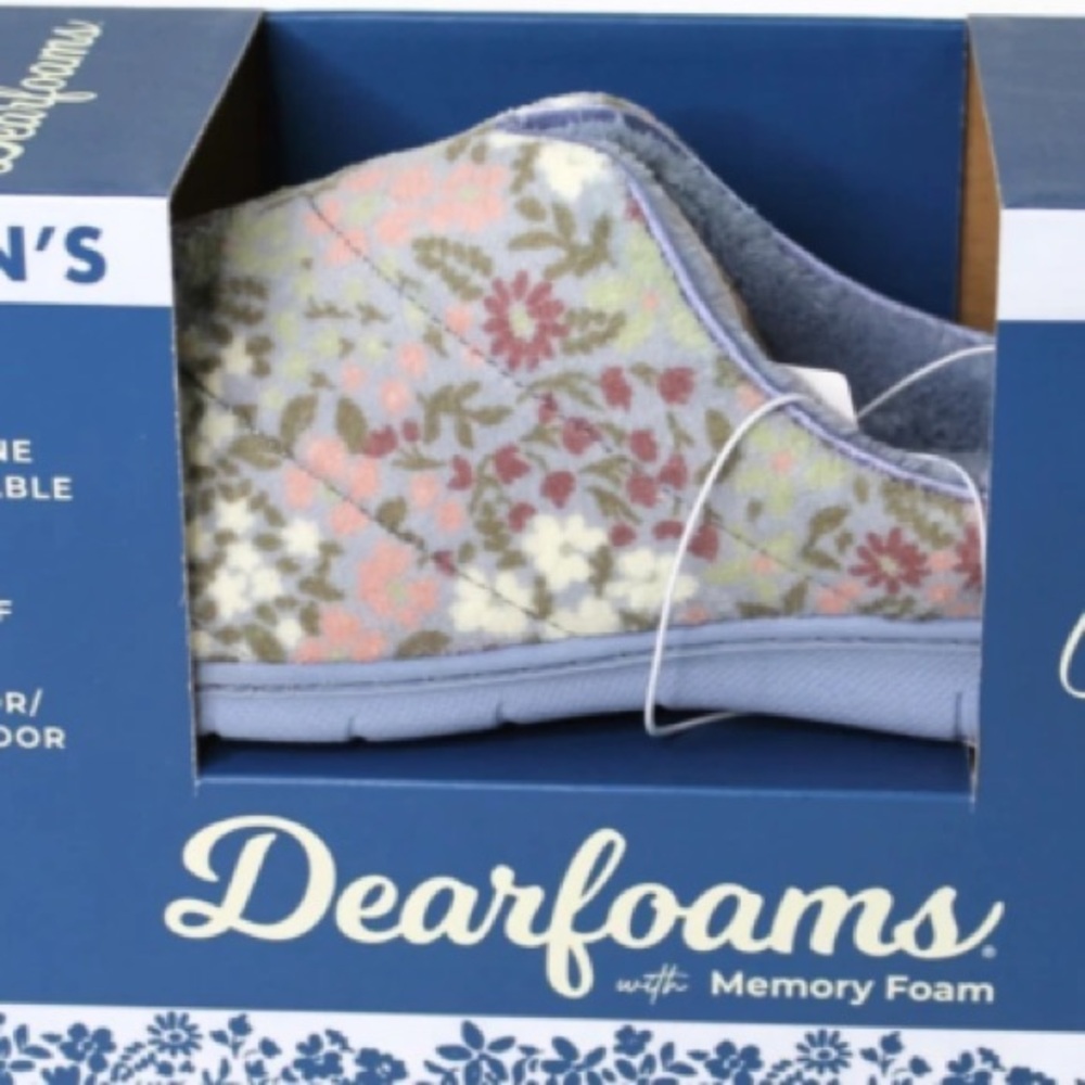 Dearfoams Women's Floral Memory Foam Slippers - indoor outdoor Multicolor